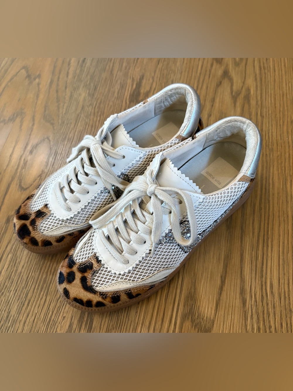 Dolce Vita Notice Sneakers with Leopard Toe and Silver Star